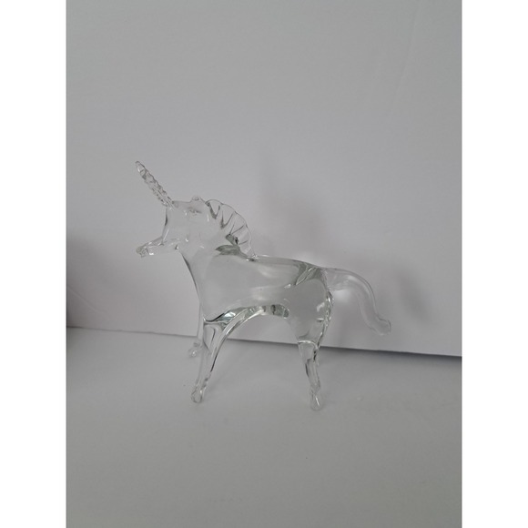 Handmade Clear And Green Glass Horse‎ Trojan-Look 4" Tall - Picture 2 of 7